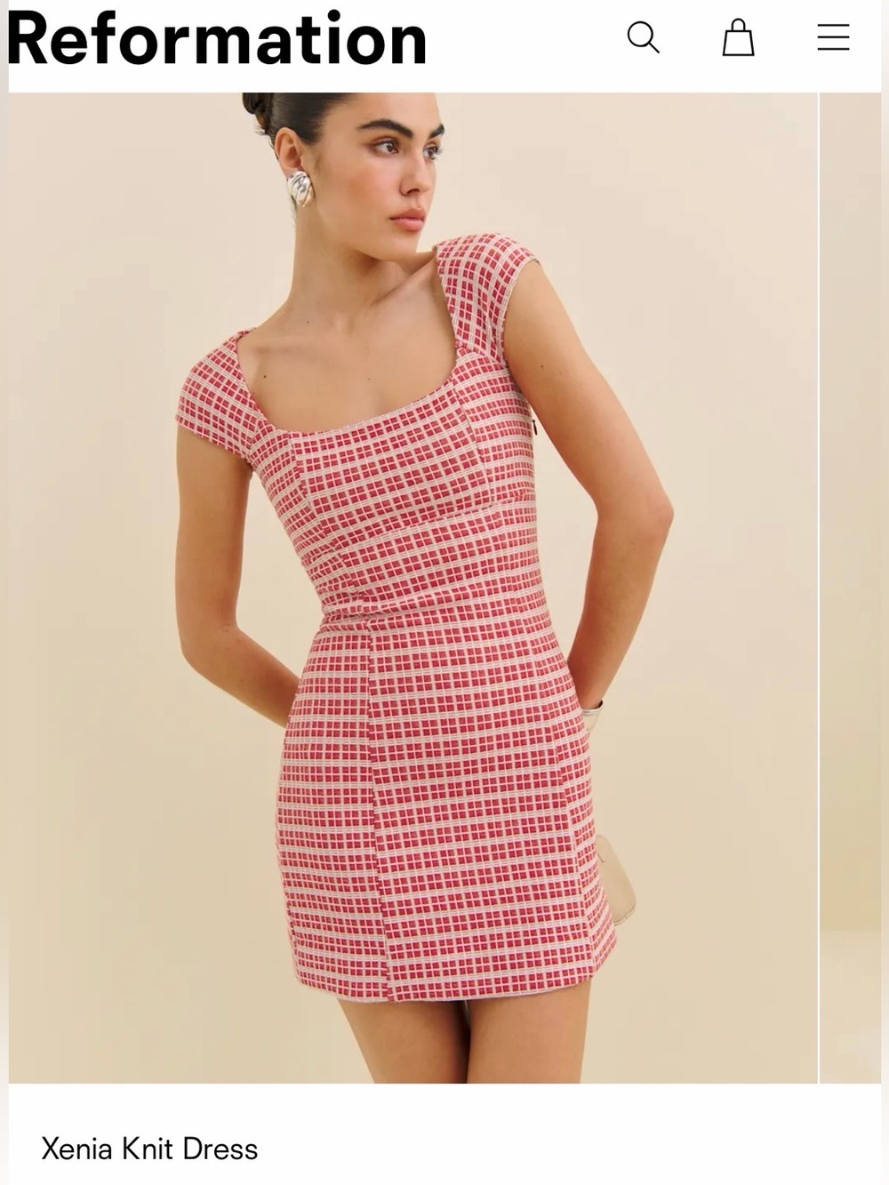 Reformation Xenia Knit Red Mini Dress